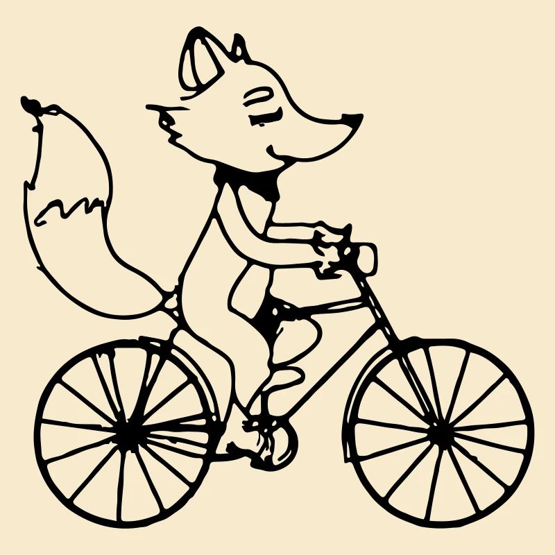 Fuchs Rides Bicycle Gift Idea Vector