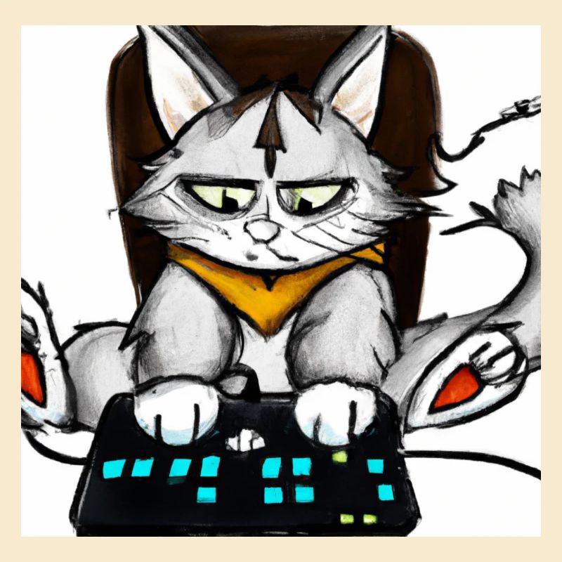 cat playing computer games comic