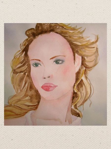 Üppige blonde Frau