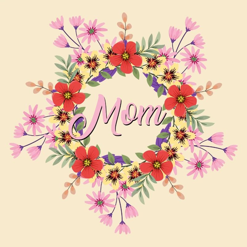Mama - mit Blumen