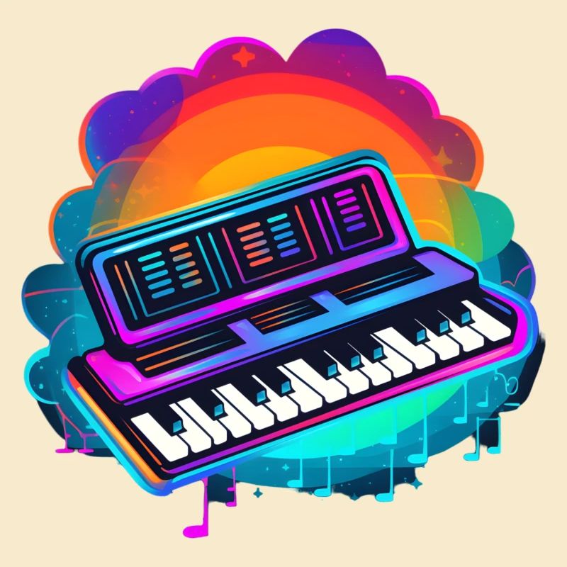 Keyboarder Synthwave 80s Geschenk