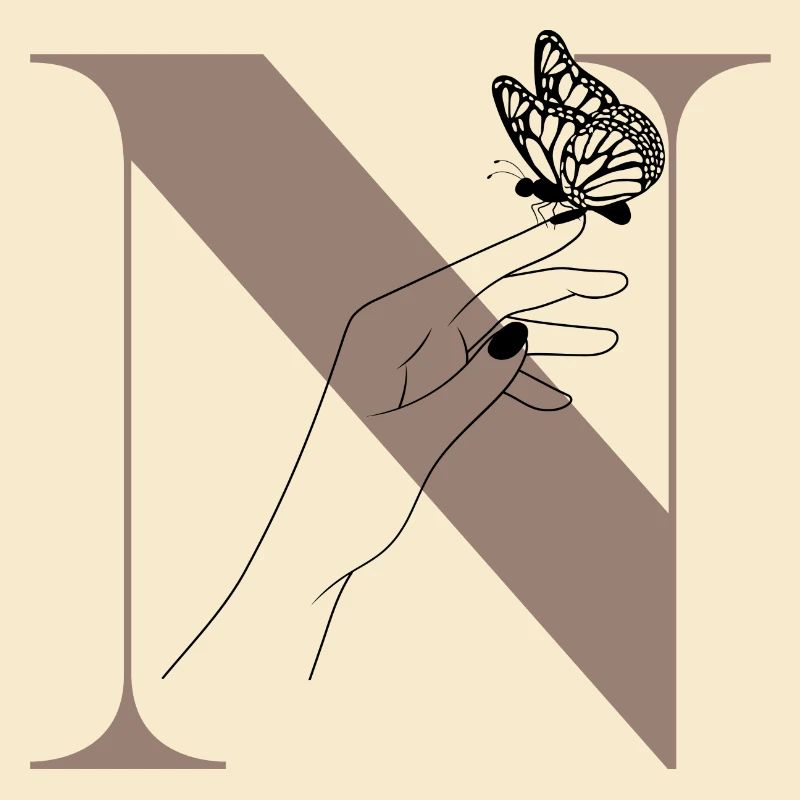 letter n magic butterfly