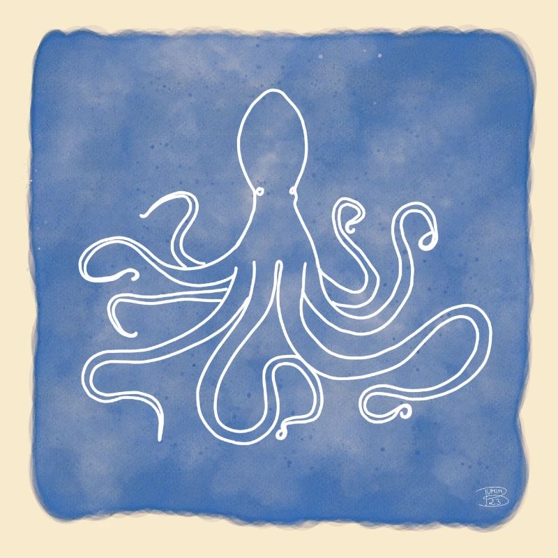 "Octopus", Boho Line Art Design, Series "Ocean"