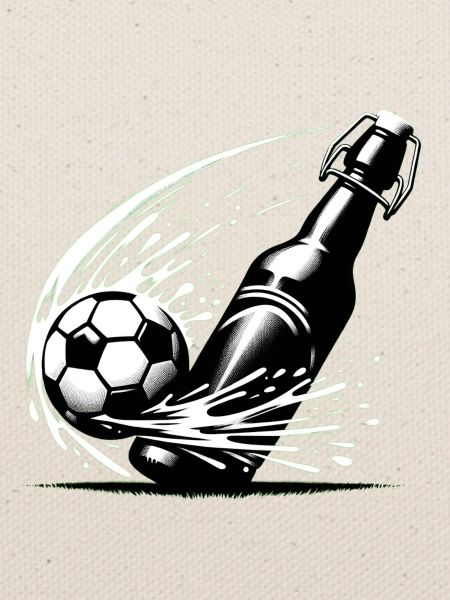 Flasche spielt Fußball | Kickende Bierflasche