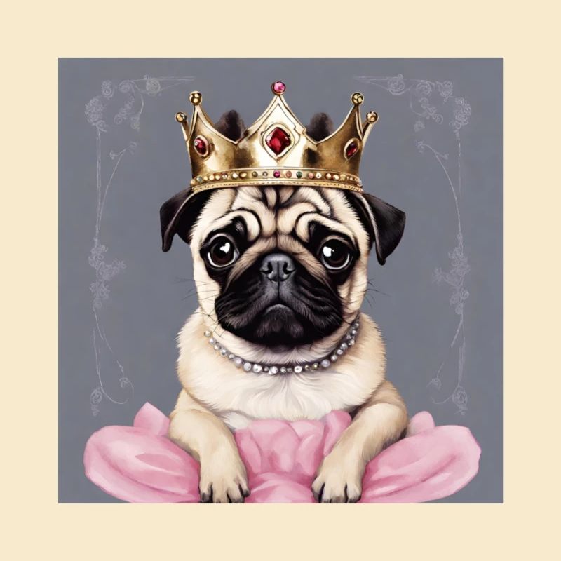 Mops mit Krone