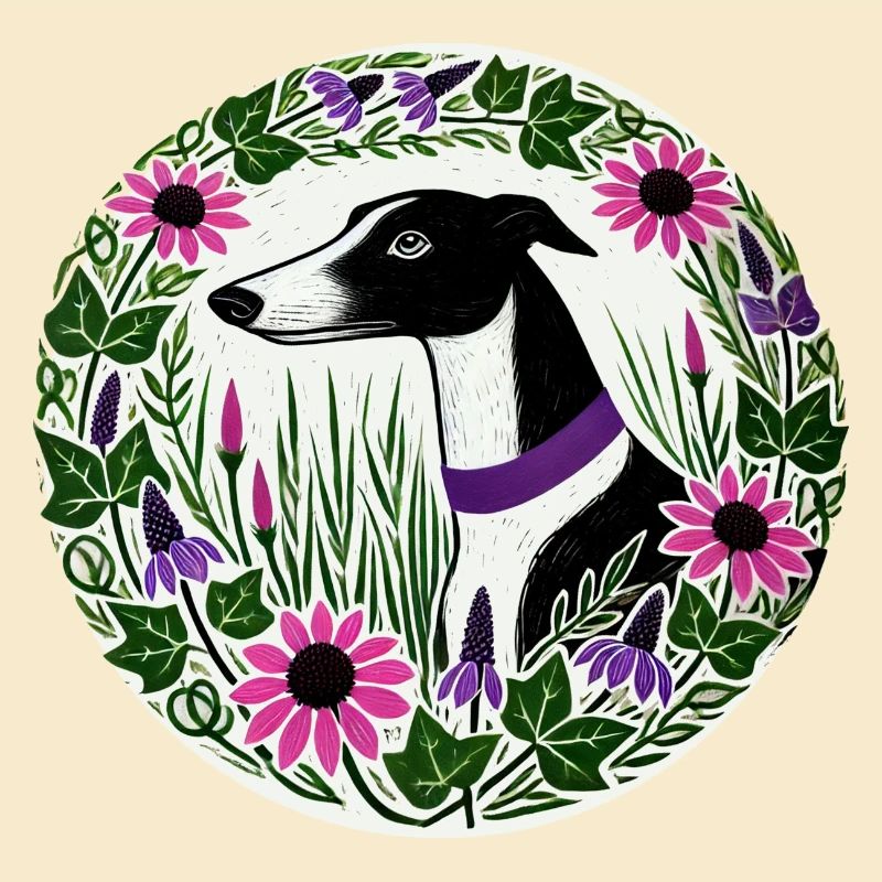 Schwarz-weißer Windhund