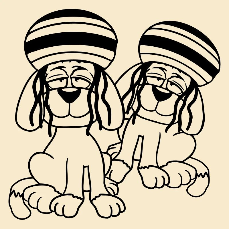 2 chiens Reggae Dreadlocks Chapeau Chill Détendu