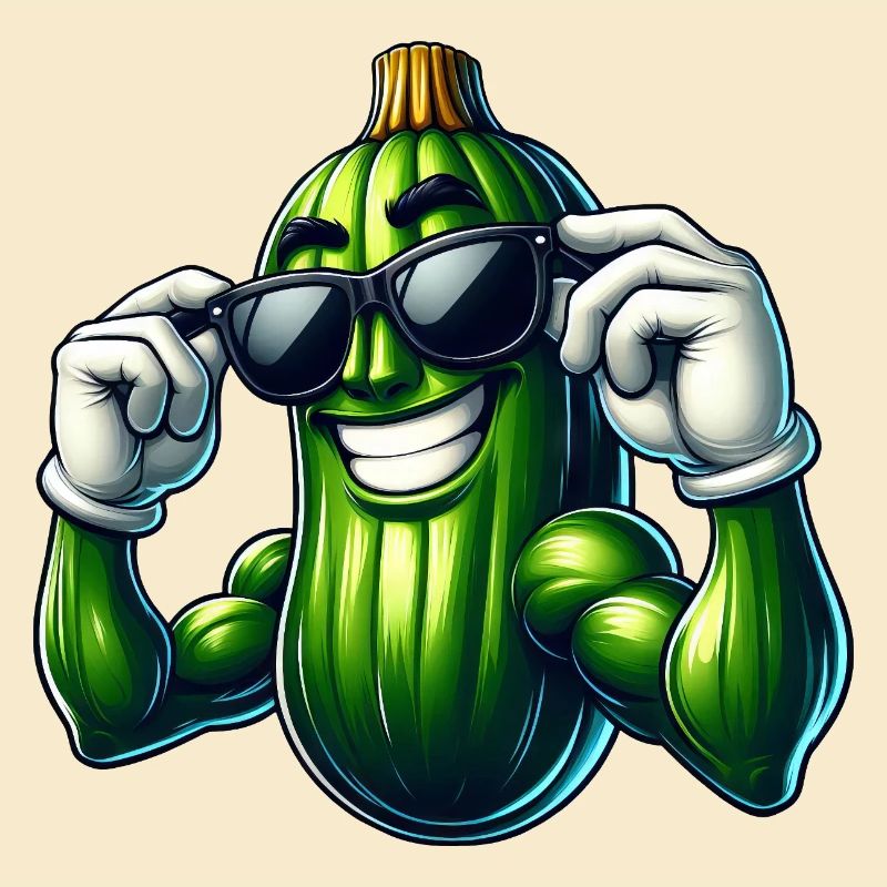 Cool Cucumber Pickle Vegetables Cartoon