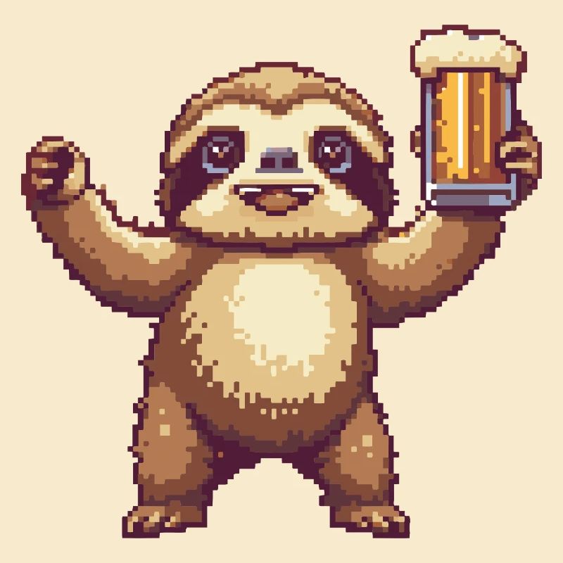 Faultier Pixel Bier