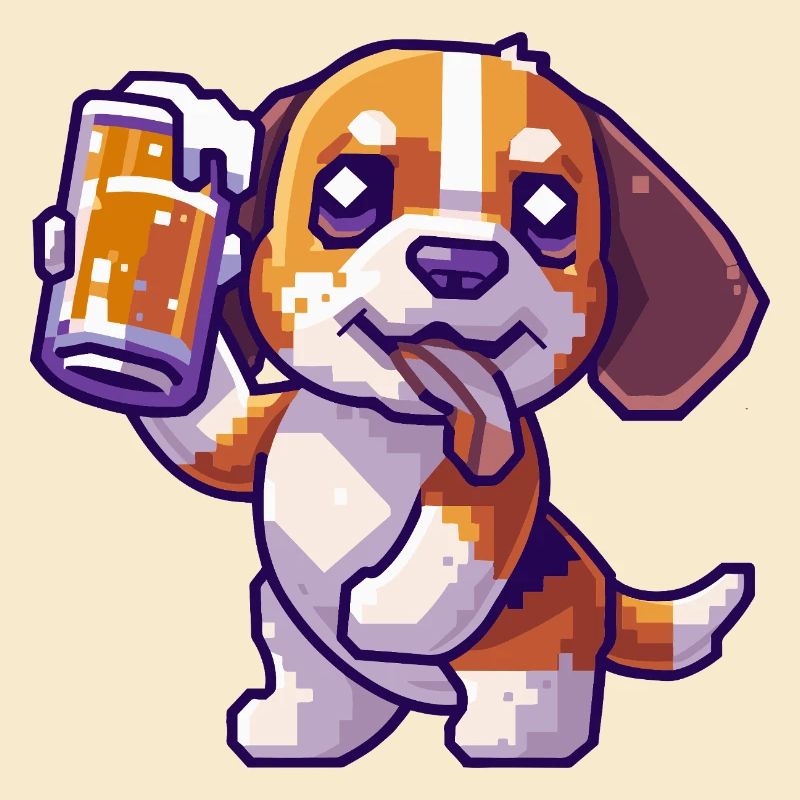 Beagle Hunde Pixel Bier