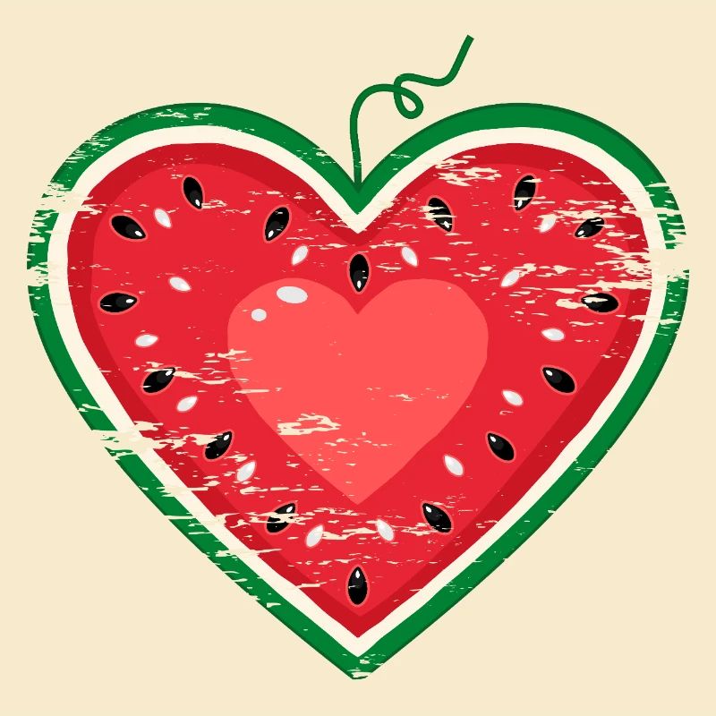 Wassermelone Design Herz used