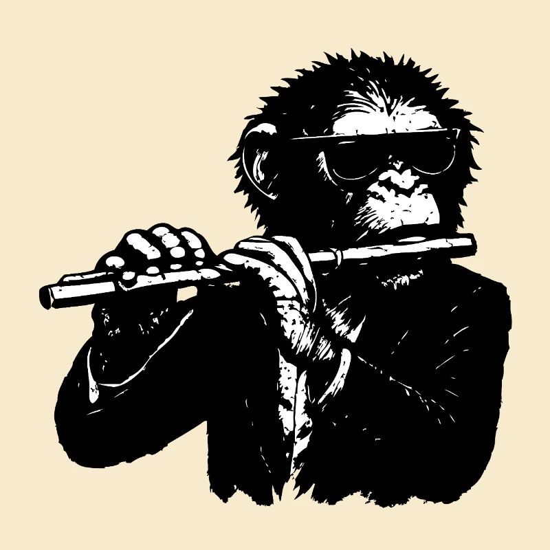 Querfloten Affe im Affenorchester