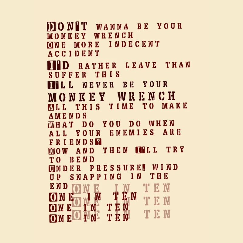 Foo fighters lyrics - monkey wrench
