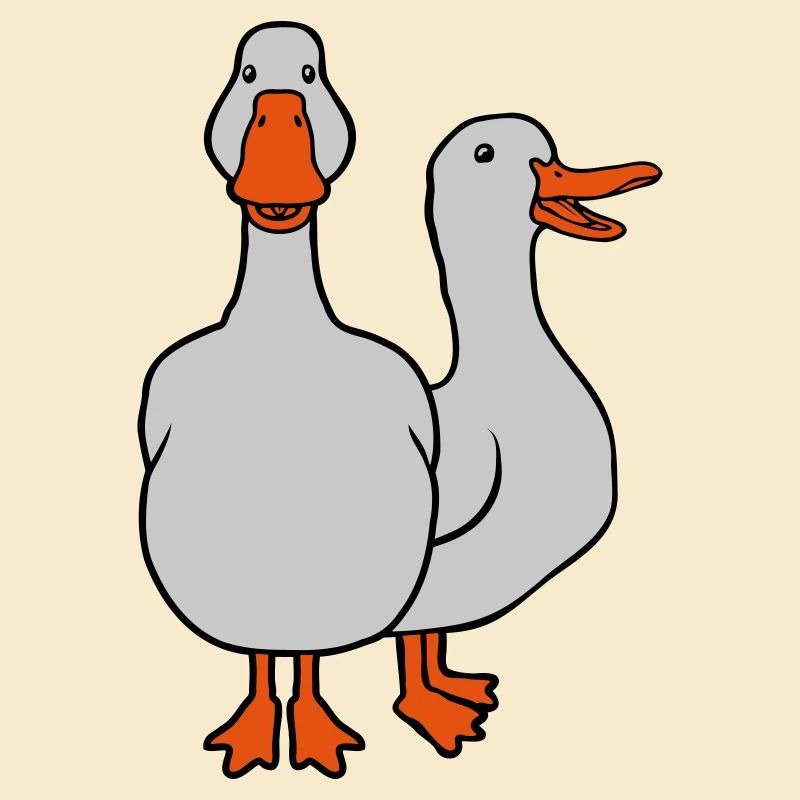 2 cute geese team