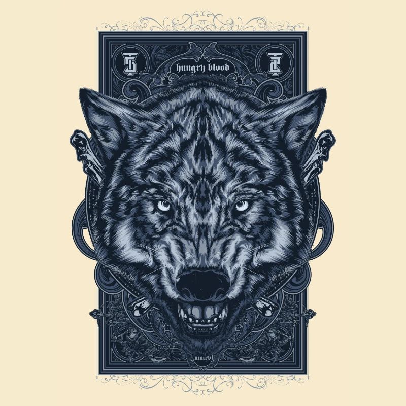 Wolf with an aggressive look gift