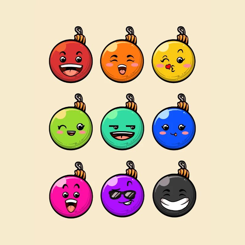 9 Weihnachtskugeln #10/10 Bunt