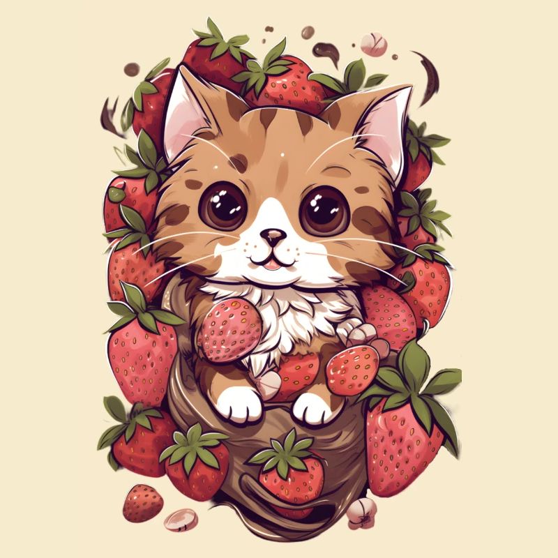 Ragamuffin Katze Erdbeere Geschenk