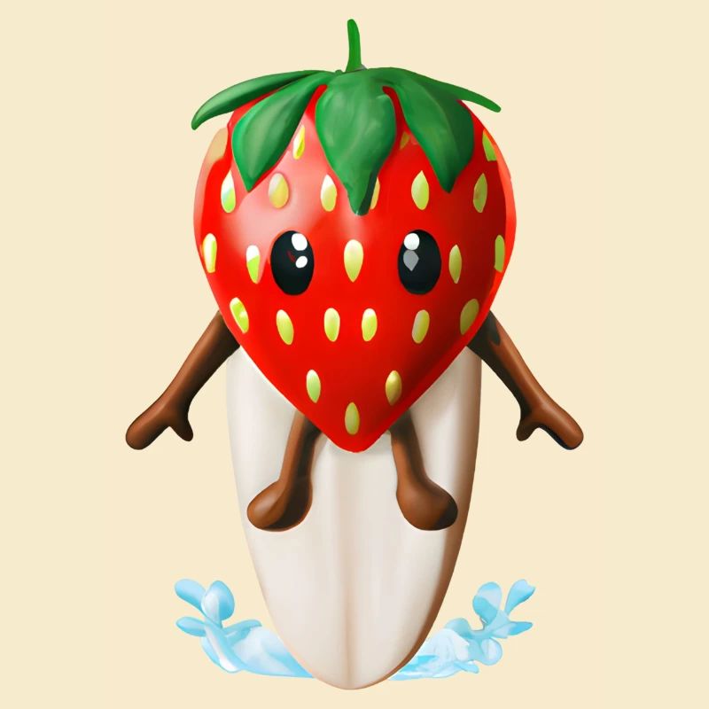 Fraise sur planche de surf