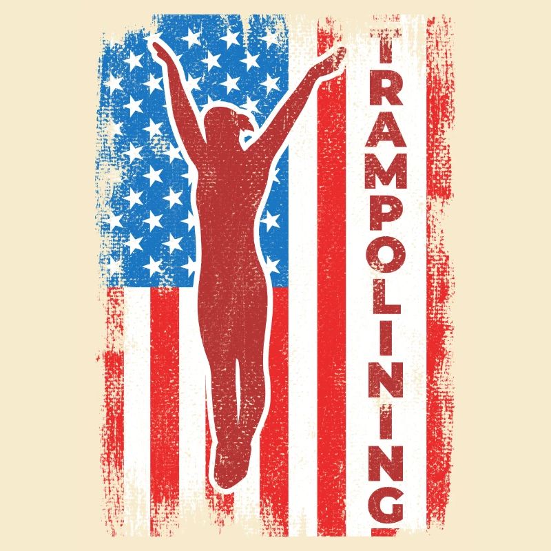 Trampoline jumping drapeau des États-Unis