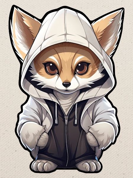 Cooler Fennec Fuchs in Freizeitkleidung