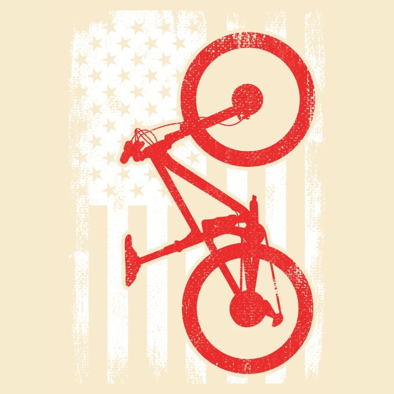 Patriotischer US Mountainbiker