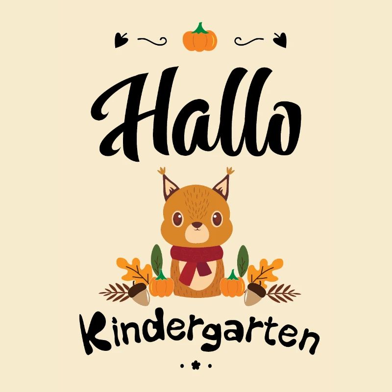 süßes Eichhörnchen Design mit Herbstmotiven