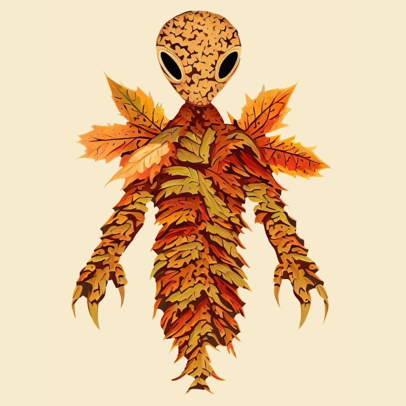 Alien aus Herbstlaub