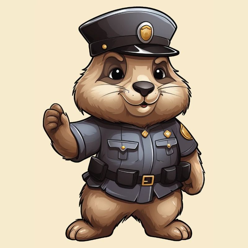 Murmeltier Polizist