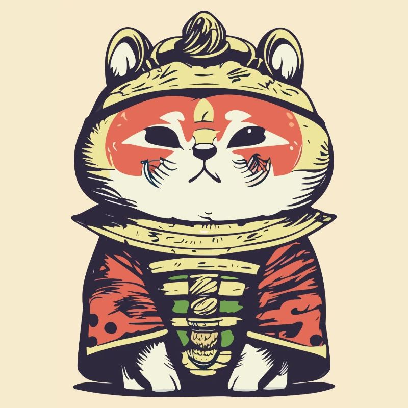 Roter Panda Samurai