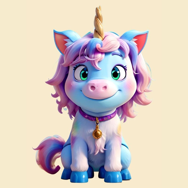 Buntes 3D-Einhorn