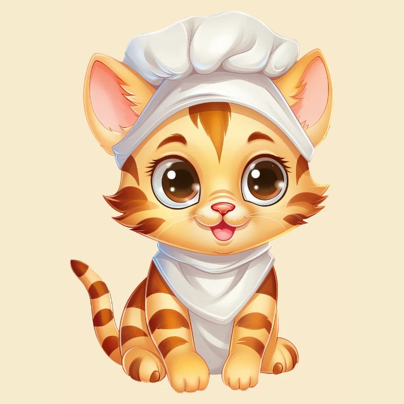 Mignon chat du Bengale Chef Comic Design