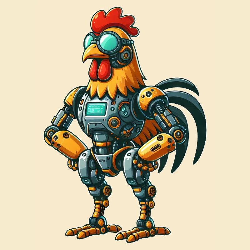 Robot Poulet Coq Poule Cyborg Conception Mécanique