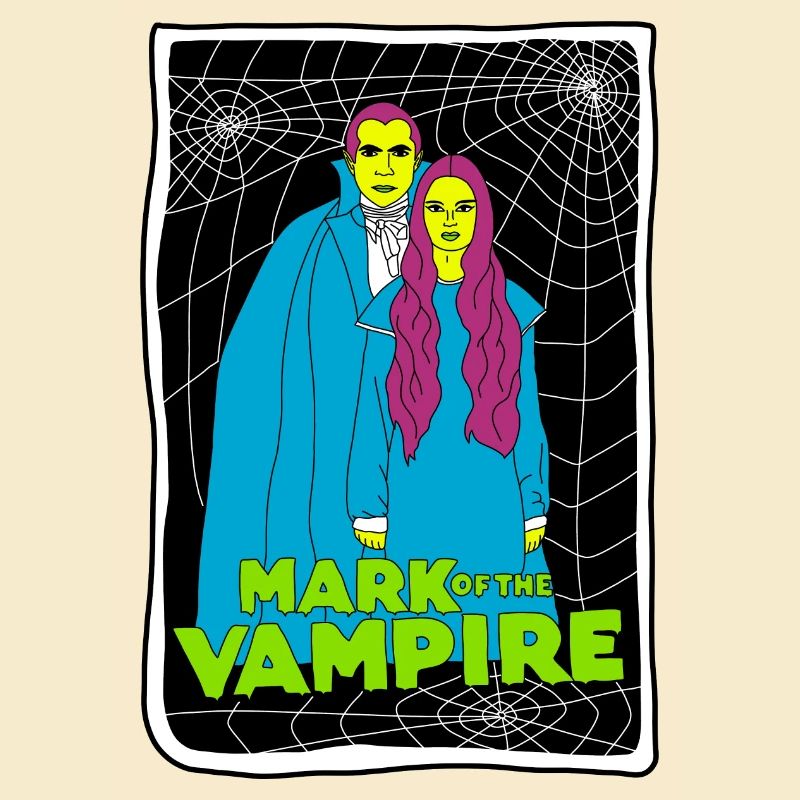 Vampir-Duo mit Spinnennetz-Hintergrund