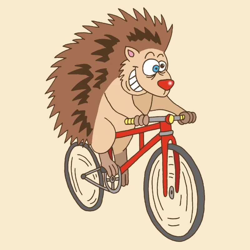hérisson à vélo