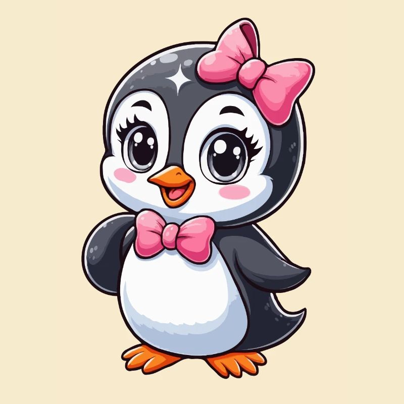 Mädchen Pinguin