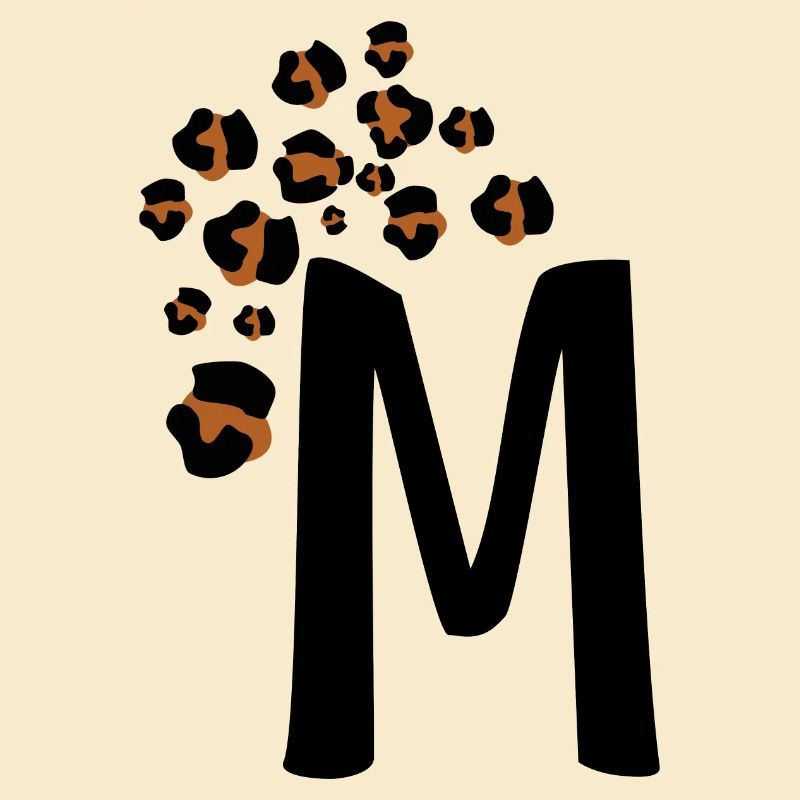Buchstabe M Leopard Muster