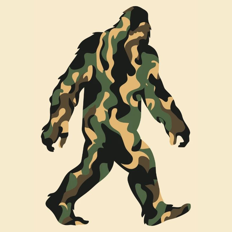 Camouflage Sasquatch Schritt