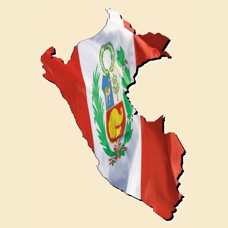 Drapeau du Pérou sur la carte du Pérou