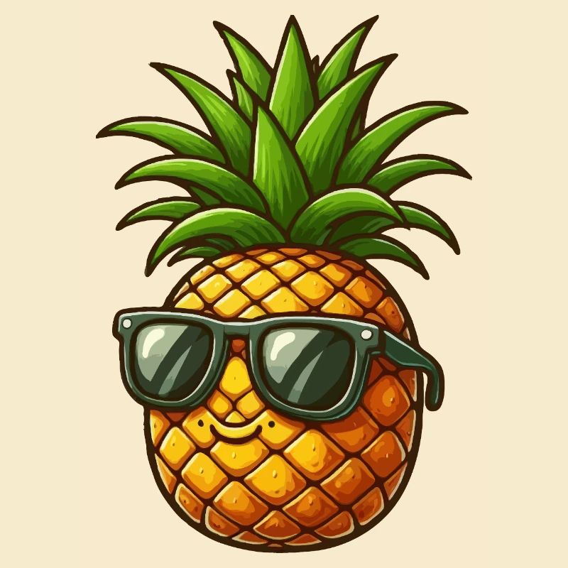 Pineapple with sunglasses