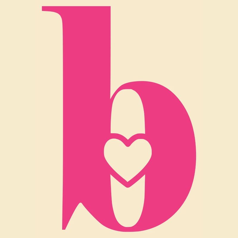 Buchstabe b Anfangsbuchstabe mit Herz