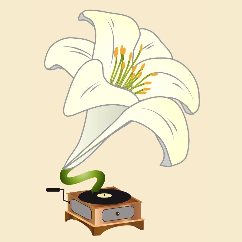 Lily as Gramophone – Nostalgic Floral Design