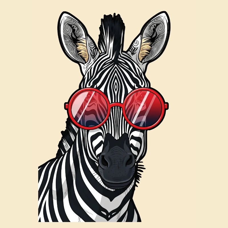 Hip Zebra mit Sonnenbrille