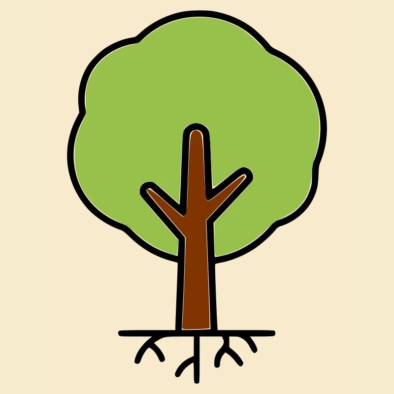 Silhouette d’arbre vert dessin animé
