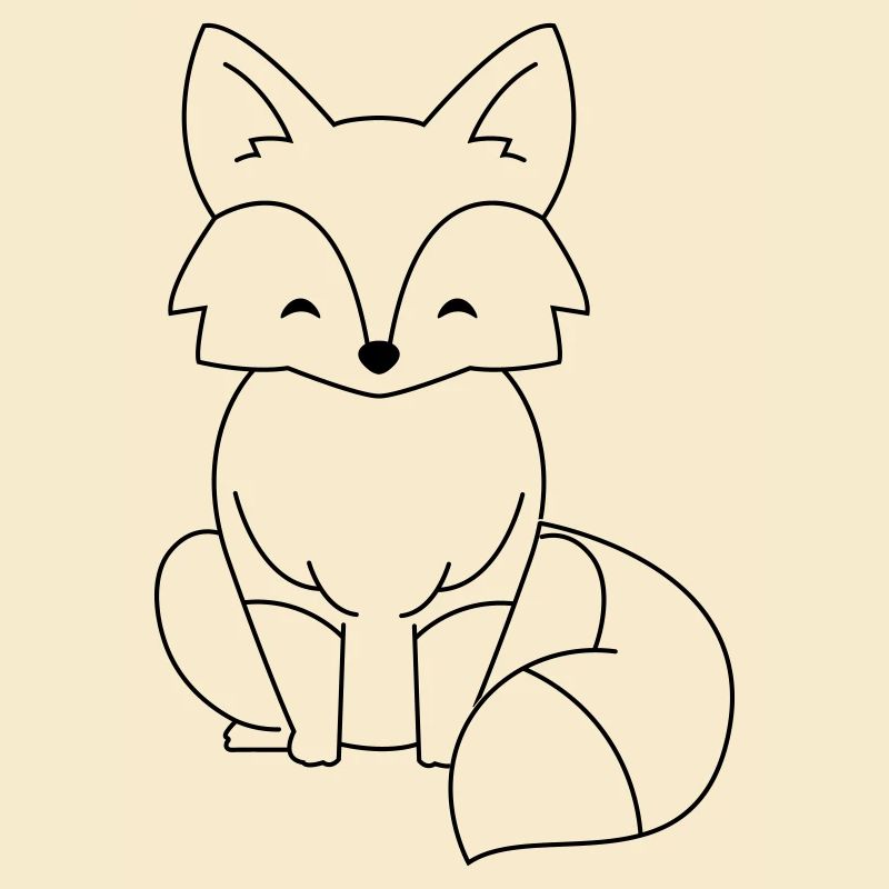 Comic Fuchs in schwarz