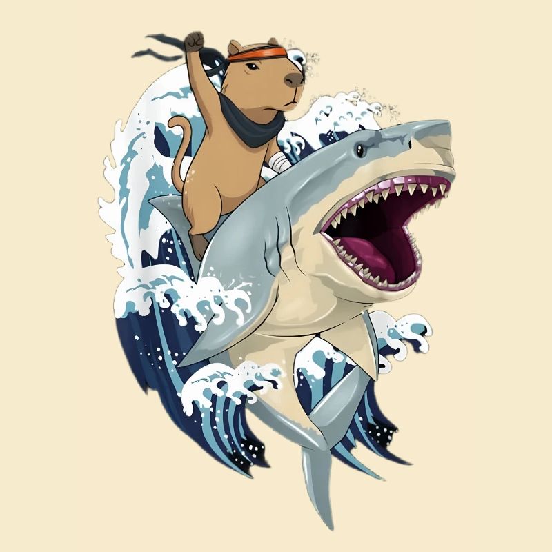 Capybara on shark