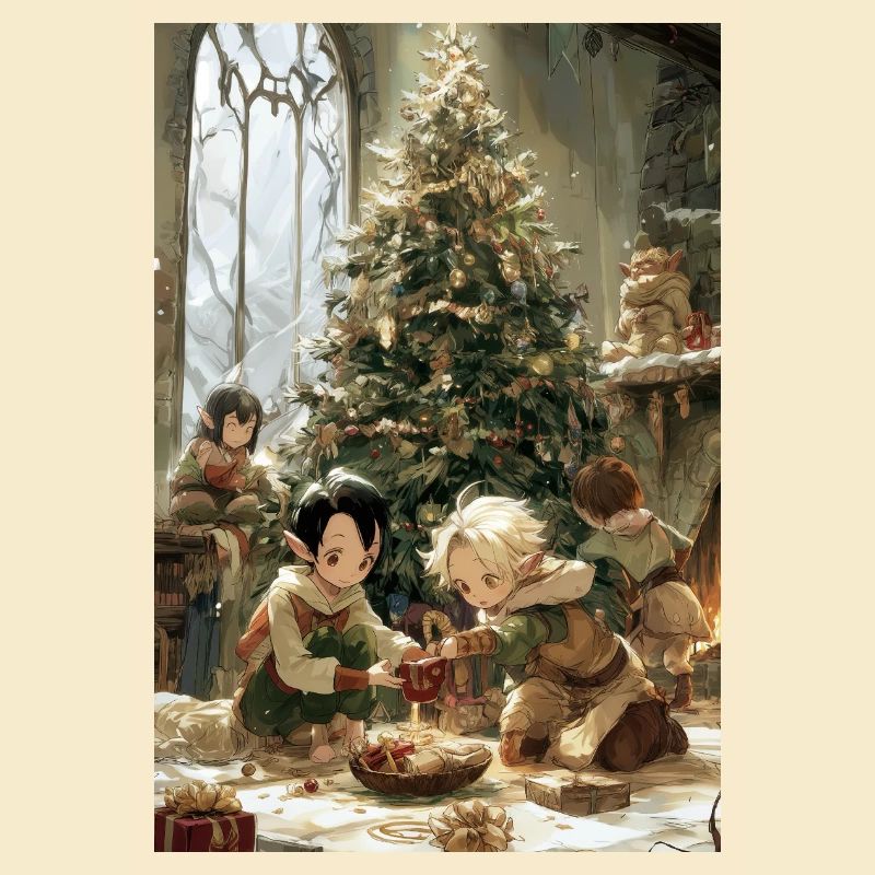 Kinder mit einem Feenbaum