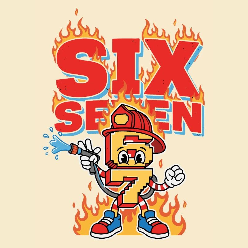 Meme 67 Feuerwehrmann Six Seven meme Geschenk
