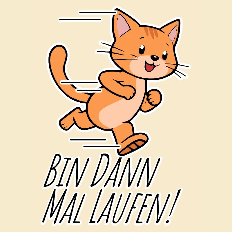 Niedliche Katze geht joggen, bin dann Mal laufen!
