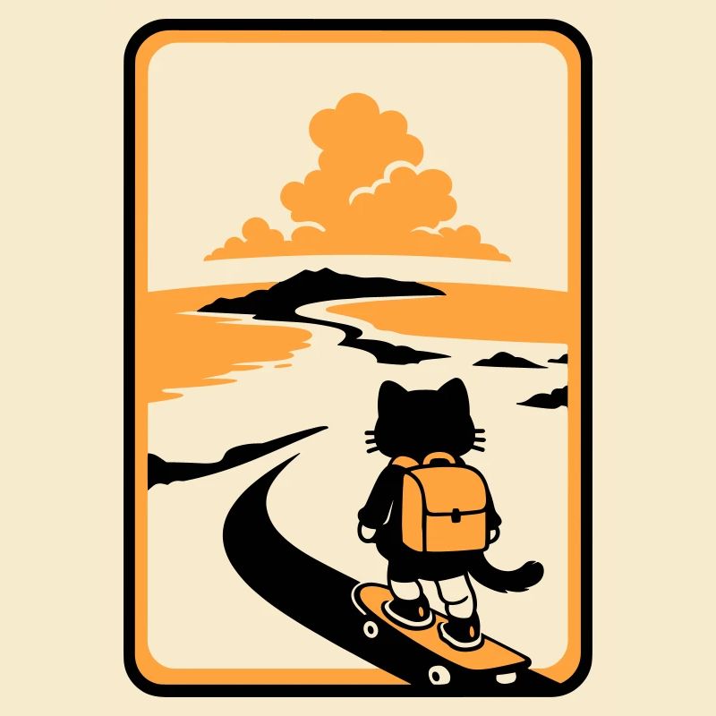 Skate Cat Sunset
