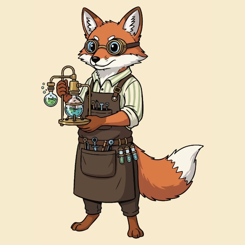 Fox Alchemist Steampunk Mad Scientist